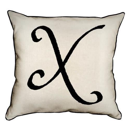 Подушка з мішковини Letter X 45x45 см (45PHB_ABC048_WH)