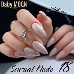 Гель-лак BABY MOON Sensual Nude №18 молочно-бежевый полупрозрачный, 6 мл