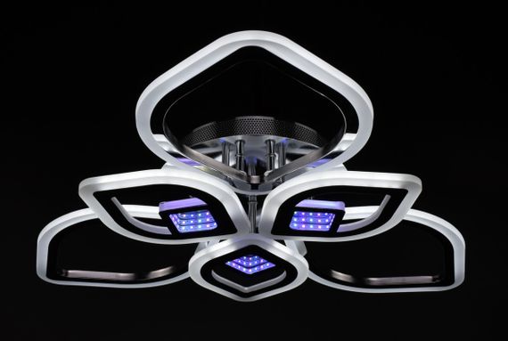 Люстра світлодіодна стельова LED світильник для квартири на стелю лед з пультом 26095 Хром 10х60х60 см. | Зображення 7