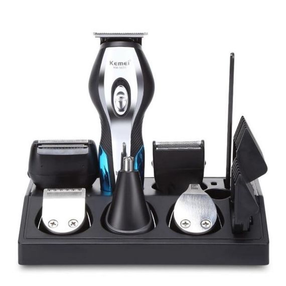 Машинка для стрижки XPRO Kemei LFQ-KM-5031 11в1 Чорний/Сріблястий/Синій (MER-13405_536) | Зображення 4