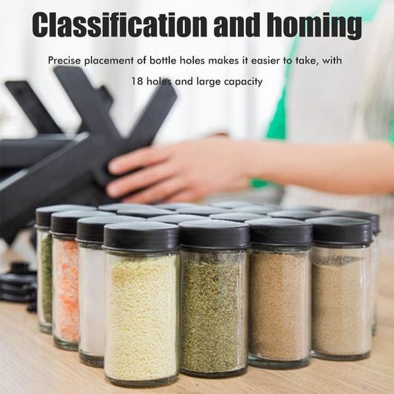 Карусель для спецій 360° Spice Rack на 18 баночок · Кухонний органайзер – спецівниця на підставці, що обертається. | Зображення 3