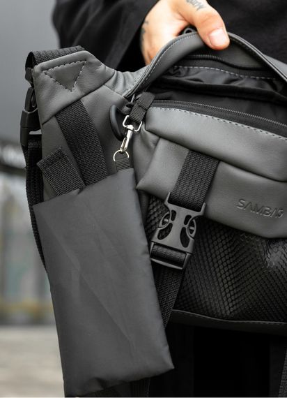 Большая мужская сумка бананка Sambag DynamicDart графитовая 38×21×7 см (80411009m) | Зображення 5