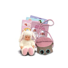 Пупс Anne Geddes набор Маленький Зайчонок с сумкой и стикерами 23 см (21072)