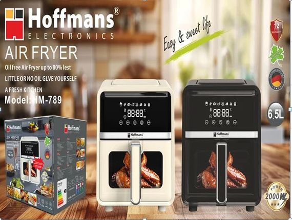 Аерофритюрниця Hoffmans HM-789 6,5 л • Сенсорний аерогриль-мультипіч Hoffmans 2000 Вт із 8 програмами приготування | Зображення 1