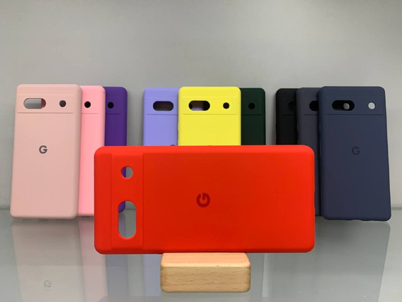 Google Pixel 7A Протиударний чохол з логотипом софт тач червоний