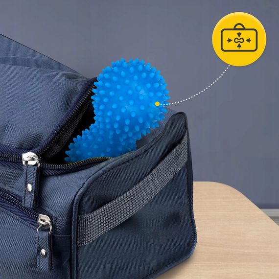 Масажний м'яч подвійний з шипами 4FIZJO Spike+ 7 x 16 см Blue (P-5905973403337) | Зображення 7