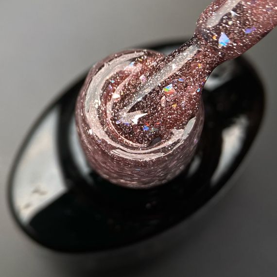 Світловідбивна база Crooz Crystal Base №06 (бузково-рожева з блиском) 8мл | Зображення 1