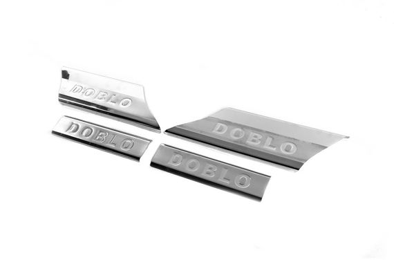 Накладки на внутрішні пороги (Carmos V2, сталь) 4 двері для Fiat Doblo I 2005-2010 рр | Зображення 1