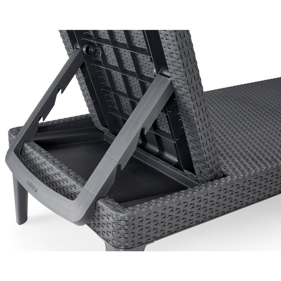 Шезлонг лежак розкладний пластиковий Keter (Кетер) Allibert Jaipur Sun lounger (17205843) Антрацит | Зображення 1
