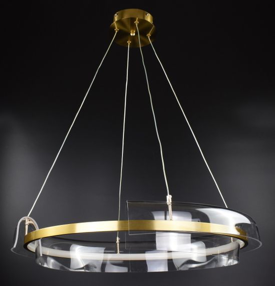 Люстра світлодіодна підвісна LED світильник для квартири на стелю лед 26894 Латунь 30-150х80х80 см. | Зображення 9