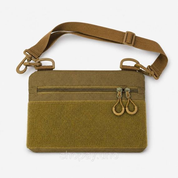 Тактична сумка через плече Cordura 1000D койот, 30×18 см, водонепроникна, з патч‑панеллю, 4 кишені | Зображення 3