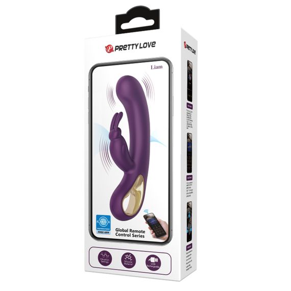 Вибратор PRETTY LOVE Liam purple, 12 vibration functions Mobile APP Long-distance Control Sex Aura | Зображення 9