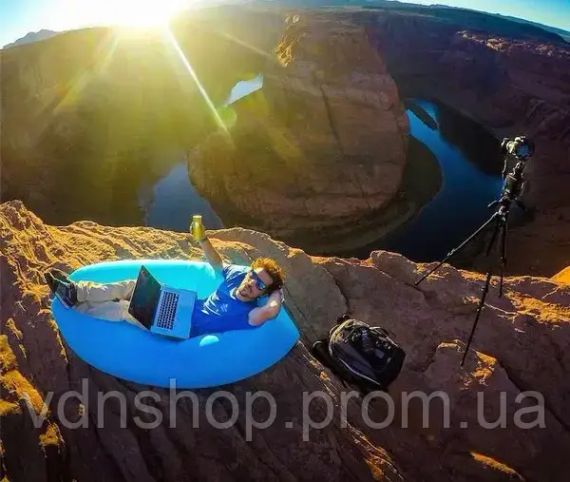 Ламзак надувний диван гамак матрац лежак Lamzac для відпочинку, пляжу, природи 200х60 см | Зображення 7