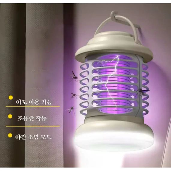 Лампа-ліхтар кемпінгова антимоскітна з акумулятором 1200 мАч і зарядним кабелем світлодіодним освітленням проти комарів | Зображення 2