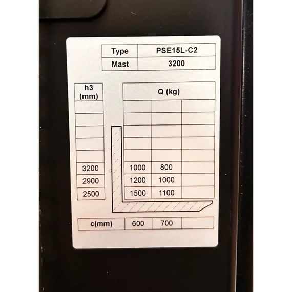 Штабелер аккумуляторный GTM PSE15L-C2 3200 (1500 кг, 3.2 м, 1150 мм, 24 В / 75 Ач) | Зображення 3