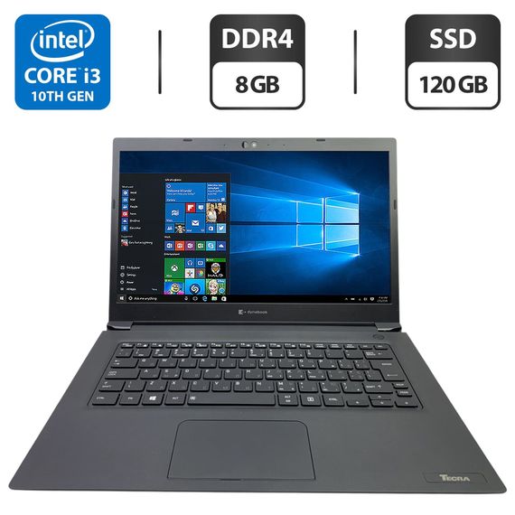 Ультрабук Toshiba Dynabook Tecra A40-G / 14" (1366x768) TN / Intel Core i3-10110U (2 (4) ядра по 2.1 - 4.1 GHz) / 8 GB DDR4 / 120 GB SSD / Intel UHD Graphics / WebCam б/у