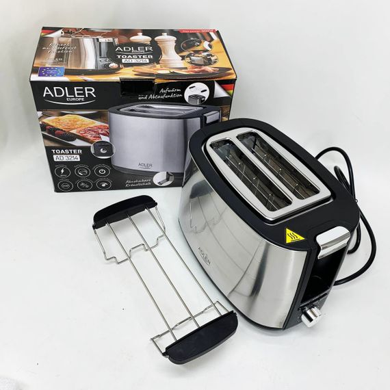 Тостер для гарячих бутербродів Adler AD 3214 900Вт, Тостер для підсмажування хліба Тостери дому GR-81 | Зображення 3