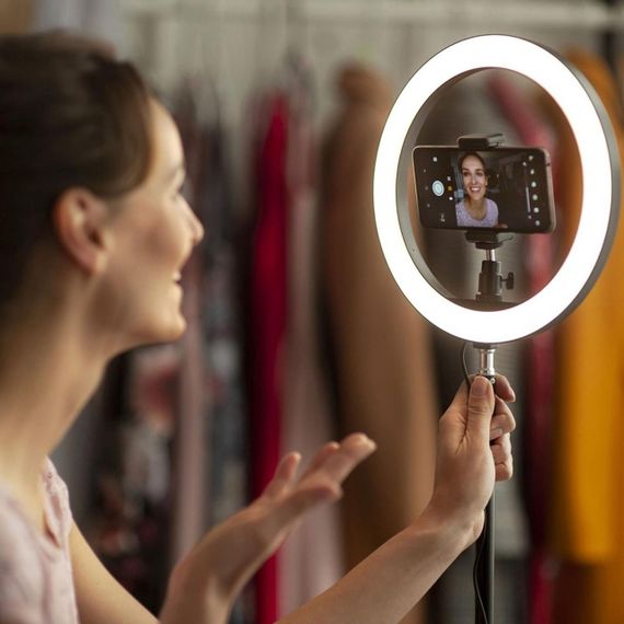 Кольцевая лампа 26 см с креплением для телефона Ring Fill Light / Светодиодная LED лампа | Зображення 1