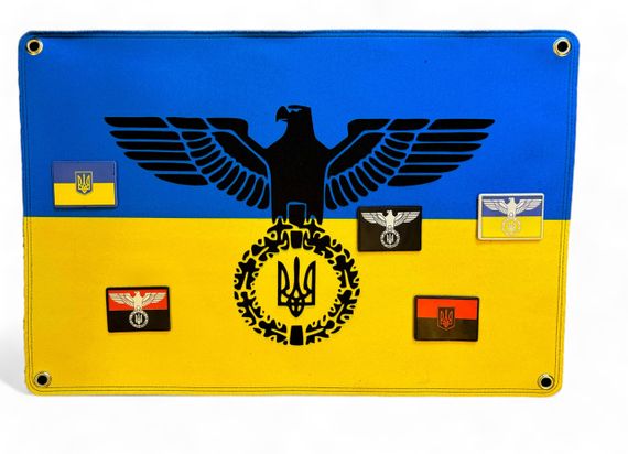 Велкро панель для шевронов "Орел с трезубцем" желто-голубая 40х60 см | Зображення 1
