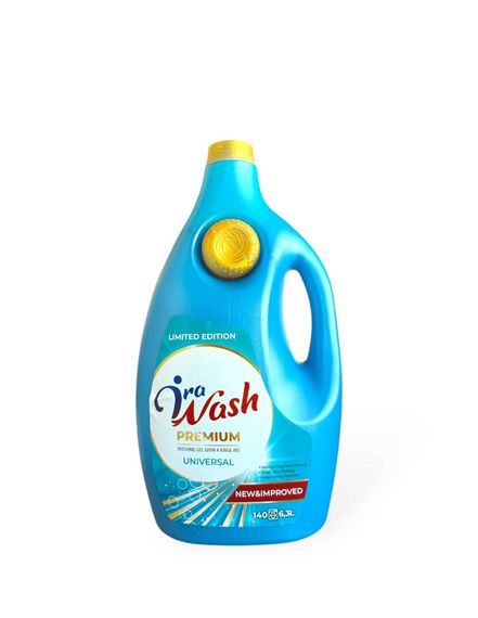 🧴 Пральний гель Ira Wash Premium 6.3 л | Універсальний з ополіскувачем 🌿 140 прань | Свіжість та гігієна!