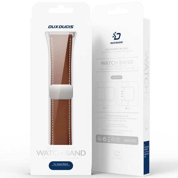 Ремінець Dux Ducis Genuine Leather для Apple Watch 38/40/41/42mm(ser.10) Brown | Зображення 4