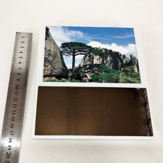 Електронний дротовий настільний цифровий годинник DS-6608 з фоторамкою, зелене підсвічування. RS-112 Колір: білий | Зображення 5