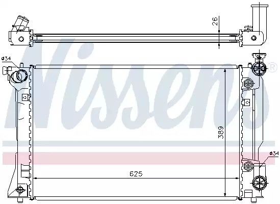Радіатор охолодження двигуна TOYOTA AVENSIS, NISSENS (64668A)