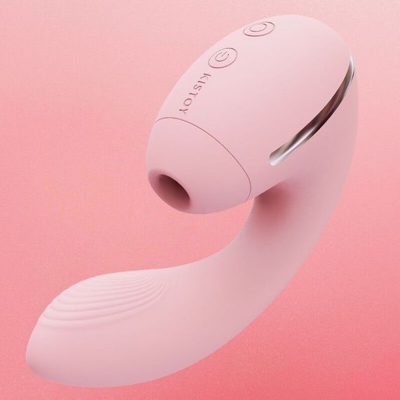 Вакуумний вібратор KISSTOY Tina Mini Pink, вагінально-кліторальний | Зображення 1