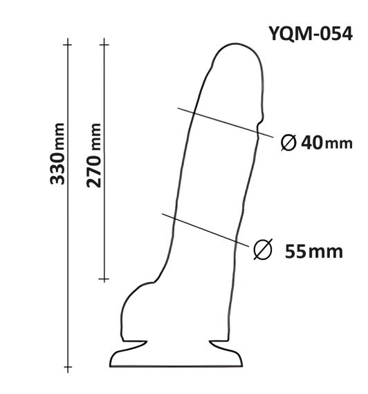 Фаллоимитатор Гигант с мошонкой на присоске OYO YQM-054 (длина 33 см, диаметр 5.5 см) Sex Aura | Зображення 4