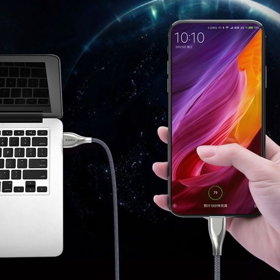 USB кабель Kaku KSC-038 USB - Type-C 1m - Silver | Зображення 5