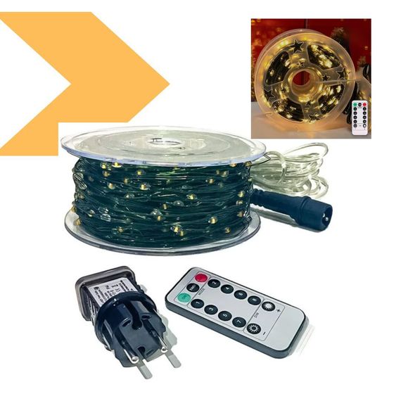 Гірлянда Xmas зелений провід таймер пульт дистанційного керування 30м 6Вт 220V GREEN LINE (47681-10127_582) | Зображення 1