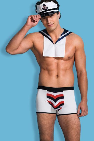 Костюм Моряка Sunspice кепка, боксери, комір, синій - білий, L/XL sexstyle