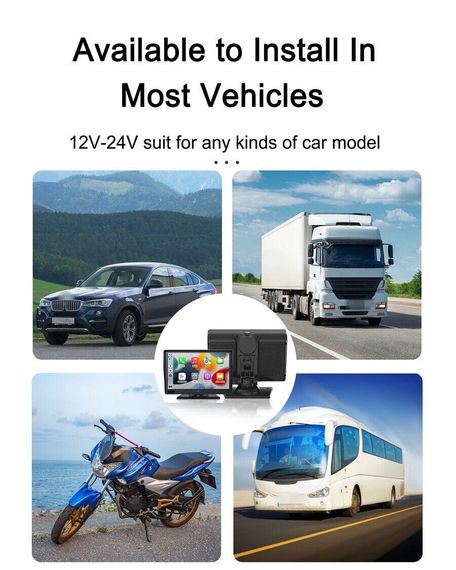 CarPlay, Універсальний 7-дюймовий автомобільний, мультимедійний відеоплеєр із задньою камерою, портативний монит | Зображення 4