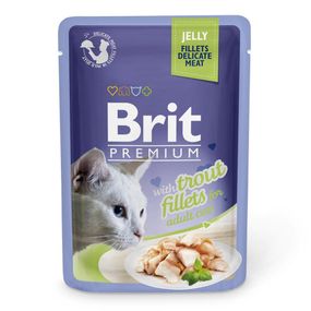 Корм Brit Premium Trout вологий з фореллю в желе для дорослих котів 85 гр