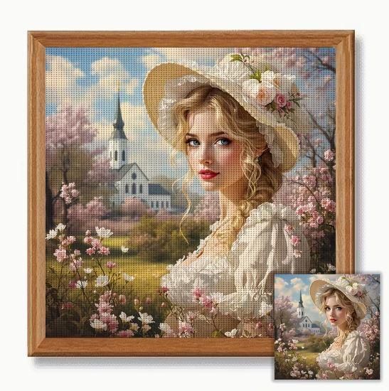 Набор для вышивки крестом JOZYSH «Весеннее вдохновение» 14CT, 40x40 см, канва Аида с нанесенным рисунком | Зображення 7