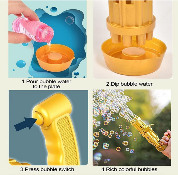 Генератор мильних бульбашок Bubble Gun Blaster "Кулемет" Bambi BB-04893 | Зображення 3