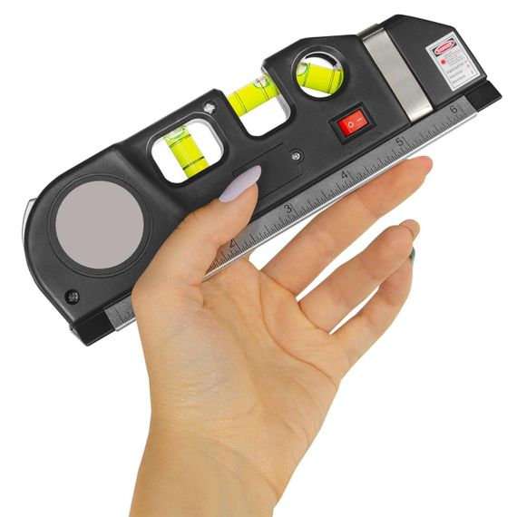 Лазерний рівень з вбудованою рулеткою, LASER LEVEL PRO3 / Нівелір рідинний для будівельних робіт | Зображення 2