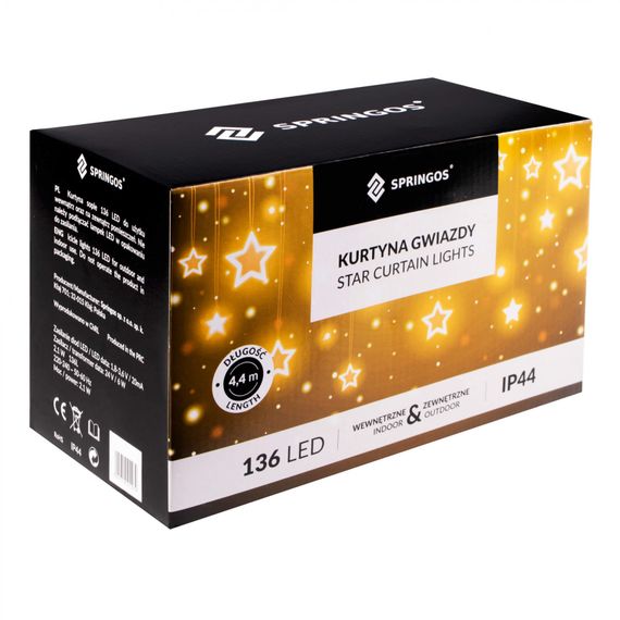 Гірлянда бахрома вулична (зовнішня) Springos 2 м 136 LED Pilot CL4007 Warm White | Зображення 6