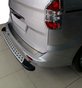 Накладка на задний бампер OmsaLine (матовая, нерж) для Ford Courier 2014-2024 гг