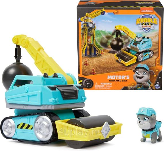 Щенячий патруль Крепыш и команда Шаровой таран Мотор Paw Patrol Rubble & Crew Motor’s Wrecking Ball