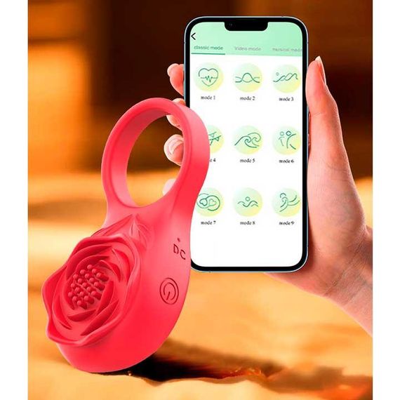 Смарт виброкольцо на пенис Love Spouse "Роза" | Зображення 7