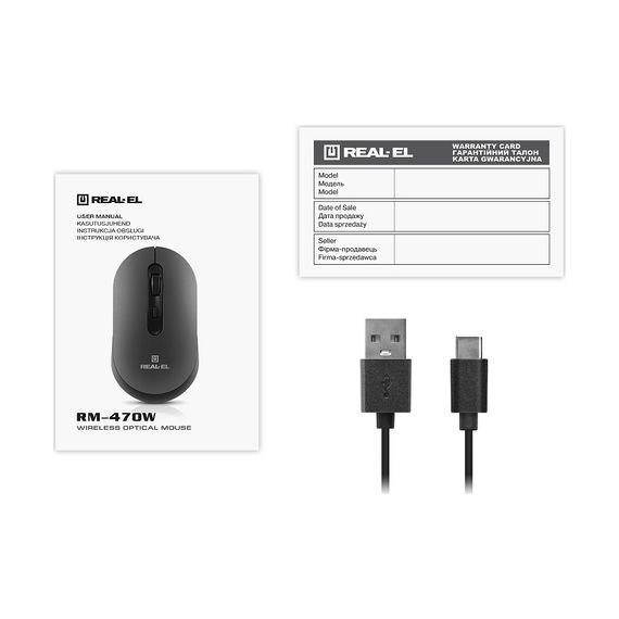 Мишка REAL-EL RM-470W Wireless/Bluetooth Dark Gray (EL123200049) | Зображення 9