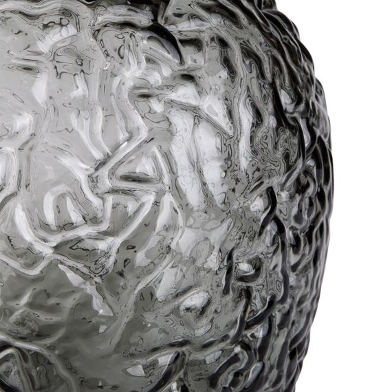 Ваза для квітів зі скла, декоративна кругла, 30 см, сіра HP-1731 | Зображення 2