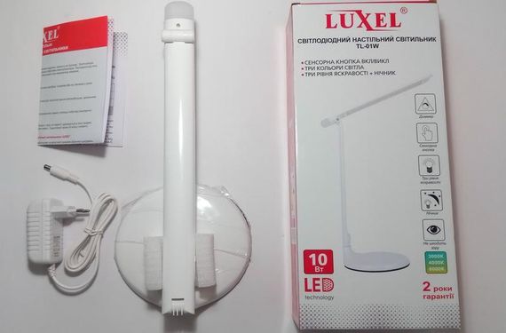 Настільний світлодіодний світильник Luxel TL-01W, 10 Вт, нічник, білий | Зображення 9