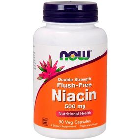 Ніацін NOW Foods Flush-Free Niacin 500 mg Double Strength 90 Veg Caps NF0498