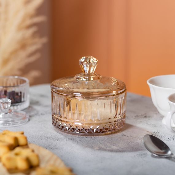 Цукерниця з кришкою Ø 10 см скляна HP-YH-75 | Зображення 4