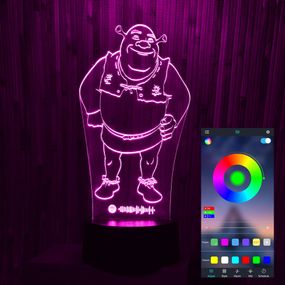 Акриловий світильник-нічник керування з телефона Шрек tty-n000484