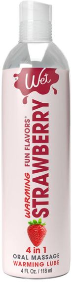 Согревающий лубрикант на водной основе Wet Warming Strawberry 4 in 1, без сахара (118 мл) sexstyle