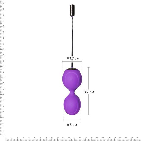 Вагінальні кульки з вібрацією Adrien Lastic Kegel Vibe Purple, діаметр 3,7 см | Зображення 1