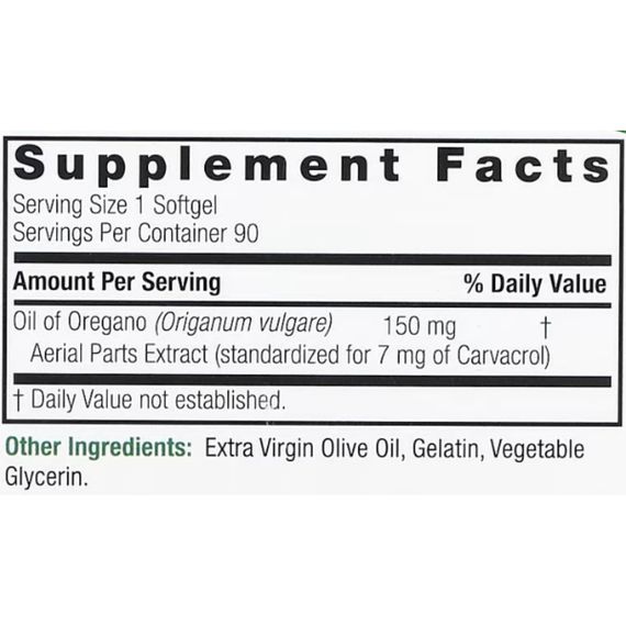 Олія Орегано Nature's Answer Oil of Oregano 150 mg 90 Softgels | Зображення 1